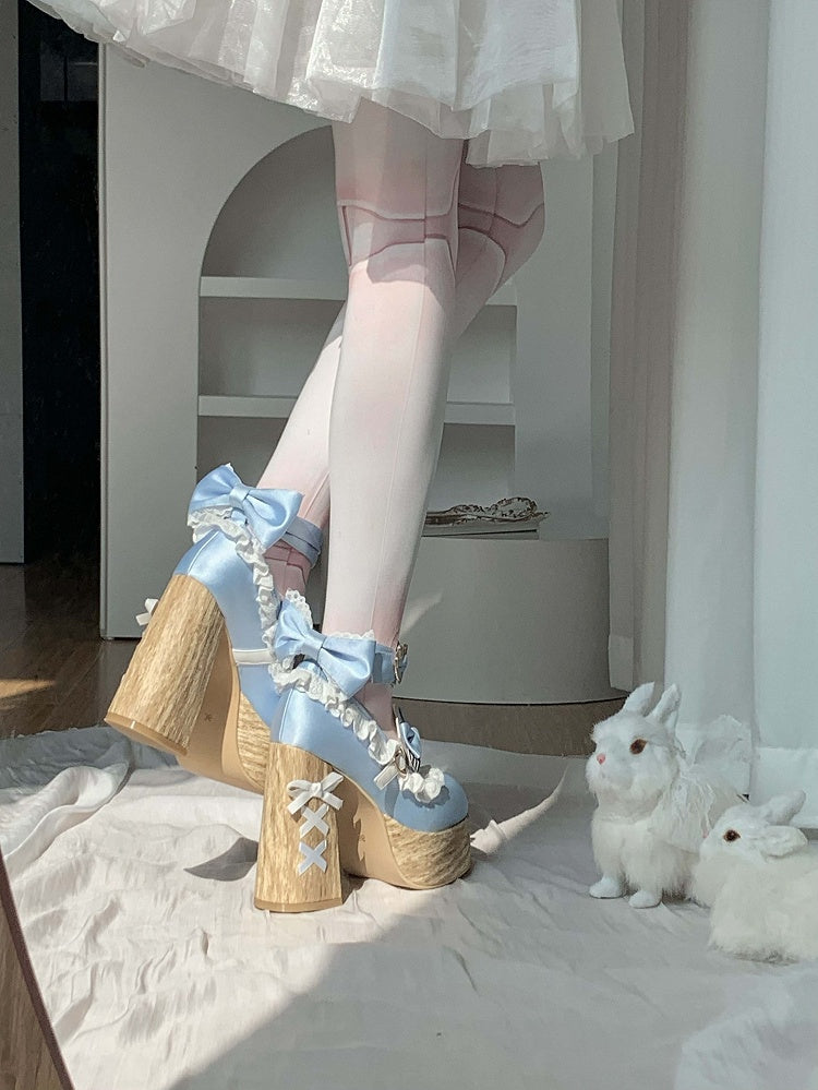 Alice im Wunderland Vibes Alice Blue Sweet Lolita Plateau Mary Janes