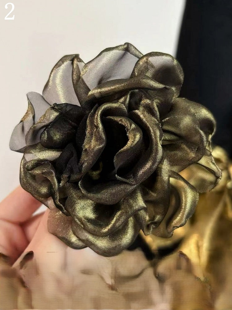 Bowknot Witch with and Golden Hat Feather Decorations Black