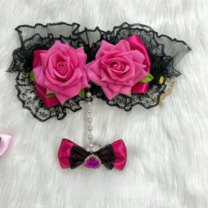 Rhinestone 4 Design With Heart Lace Bowknot Floral Options Trim Ring Decorated Bracelet