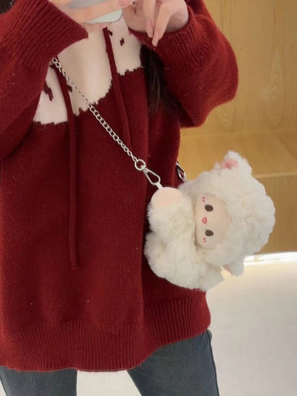 Cute Little Lamb White Plush Backpack/Crossbody