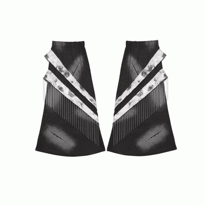 Futuristic Metal Fringe Cyberpunk Black  Leg Warmers Fashion Y3K