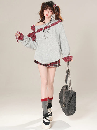 Muster Plaid Bestickt Plissee Rot/Rosa Brief Rock Glamorous