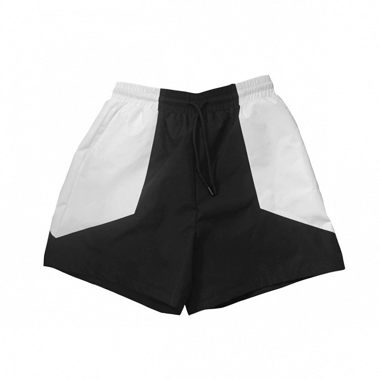 Schwarz-weiße Shorts im Jirai Kei Colorblock-Design