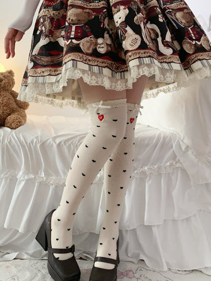 Sweetheart Pattern Sweet Lolita Calf Socks