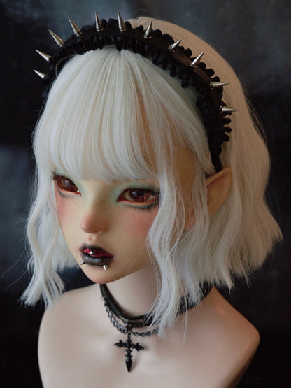 KC Trim Gothic Ruffle Black With Studs Design