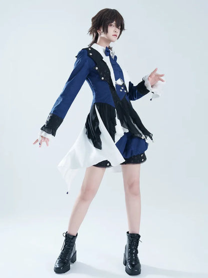 Ouji Blue Spider Dark Web Fabric Gothic Lolita Prince Shorts