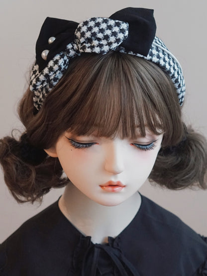 Bow Big KC Black Decorated Beaded And White