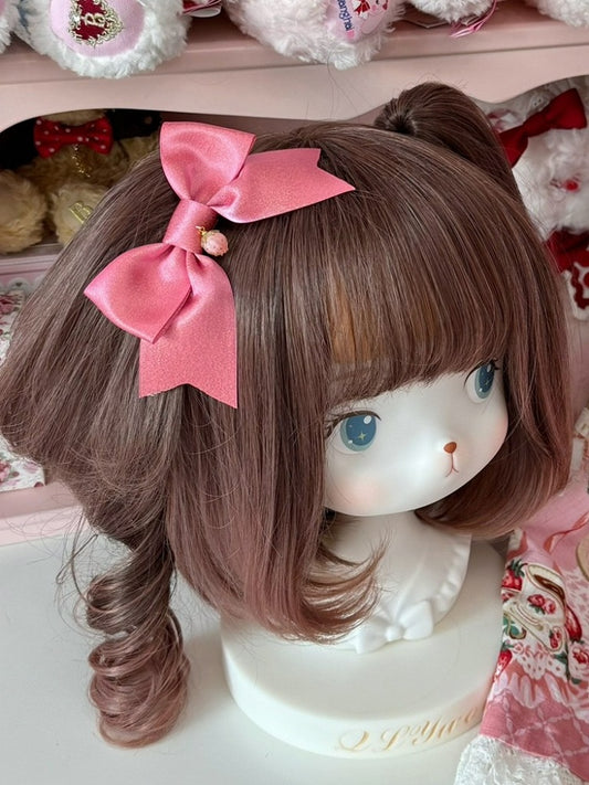 Strawberry Bowknot Hairclip Pink Charm