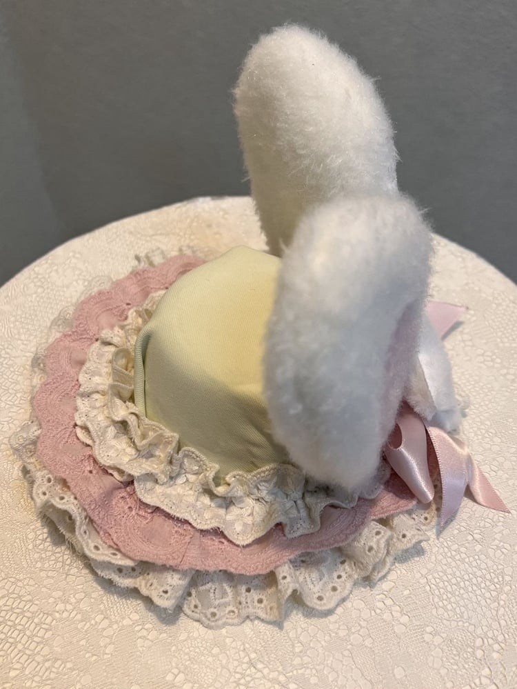 / Lolita Süße Ohren und Mütze Rosa Häschen Plüsch Mini Gelb Blau
