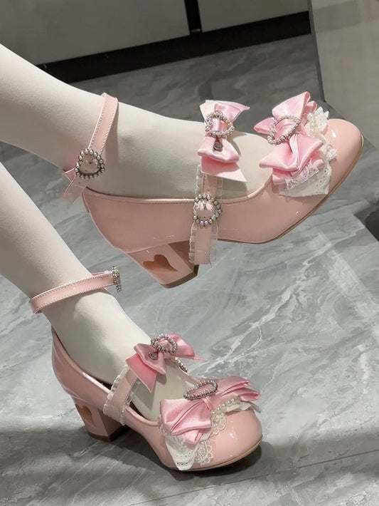 Janes Pink Mary at Heels – Oberteil mit Herz-Schleife und Cut-out