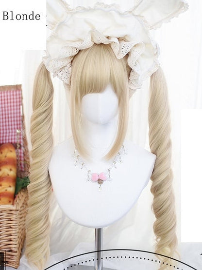 Wavy Pink/Black/Dark With Wigs Brown/Light Brown/Grey/Blonde Long