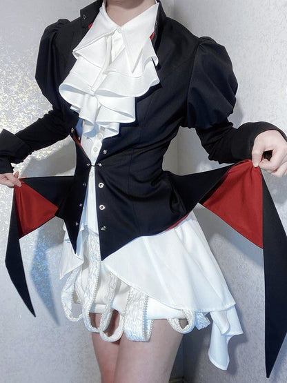 Swallow Mandarin Fashion Ouji Black Top Tail Juliette Lolita Collar Sleeves