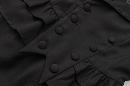 Kragen Revers Ouji Detail Weste Rüschen Schleppe Lolita Abnehmbar Schwarz mit