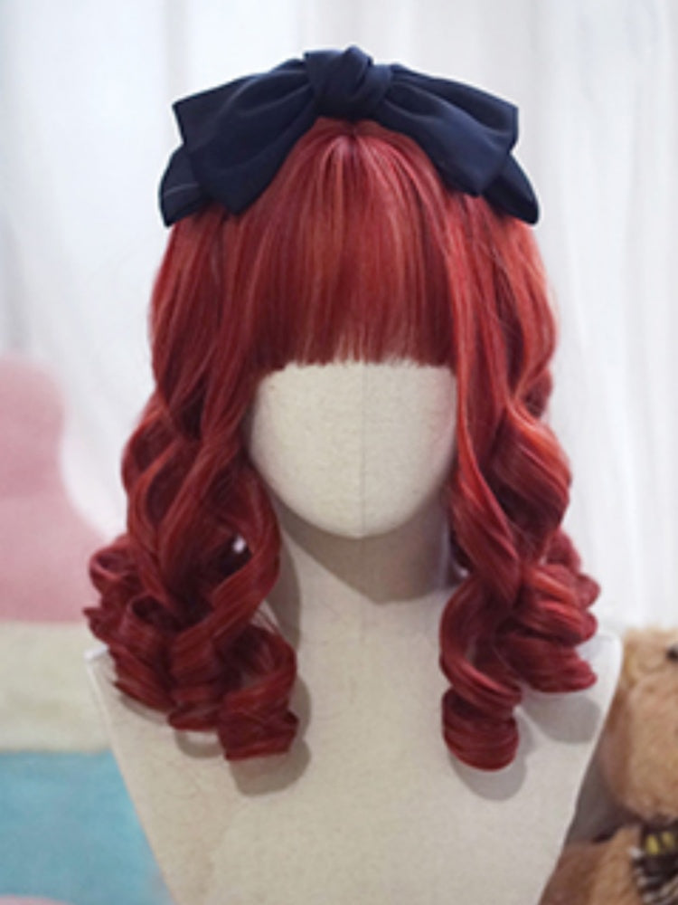 Blonde/Brown/Black/White/Red Above Bust Length Roman Curly Wig With Full Bangs