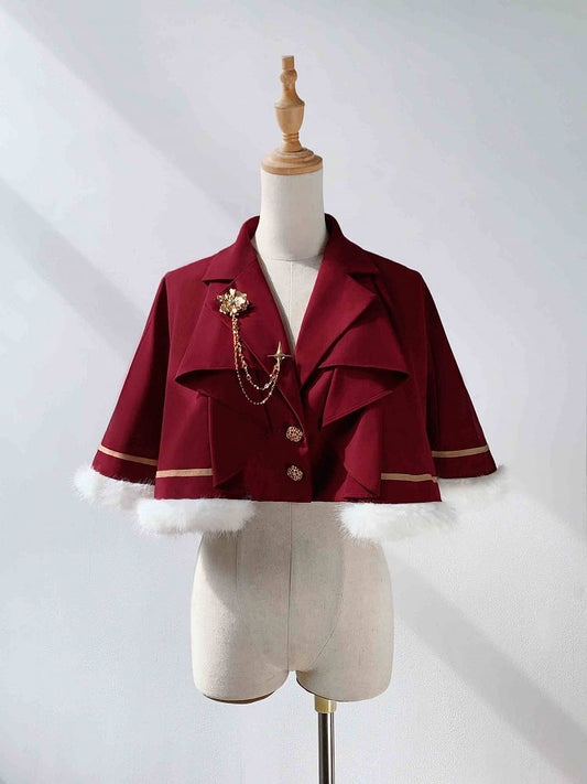 Red Blazer Collar Ouji Lolita Cape