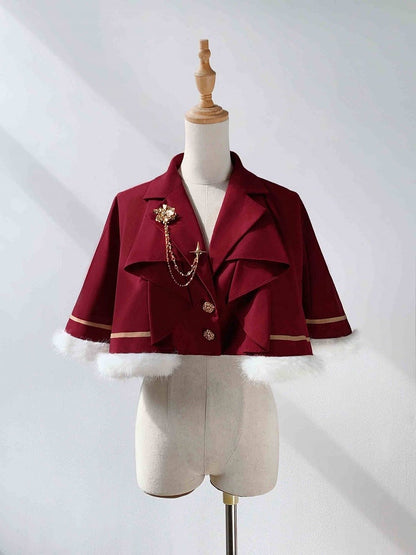 Ouji Red Cape Collar Blazer Lolita