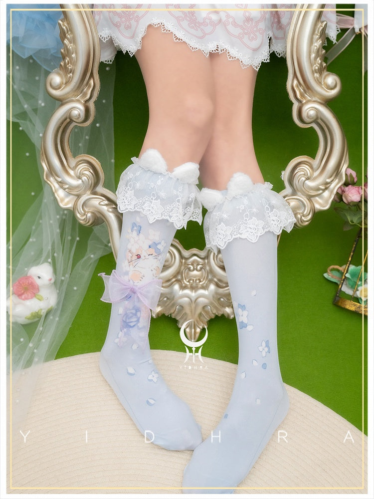 Cute Animal Print Sweet Lolita Under Knee Stockings