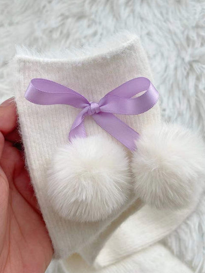Kawaii Bow Pompons Lolita Calf/Ankle Socks
