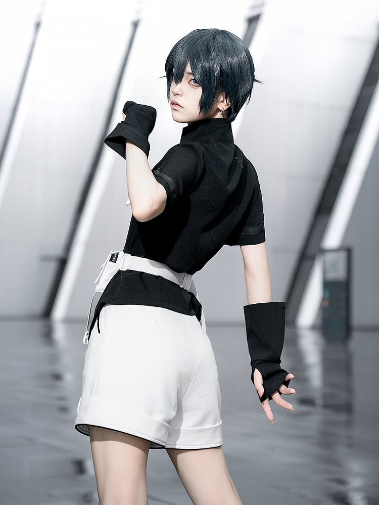 Lolita White Urban Shorts Cyberpunk Techwear Ouji