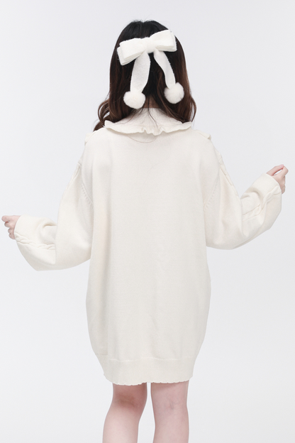 Sweater Dress Sleeve Flying Neck High