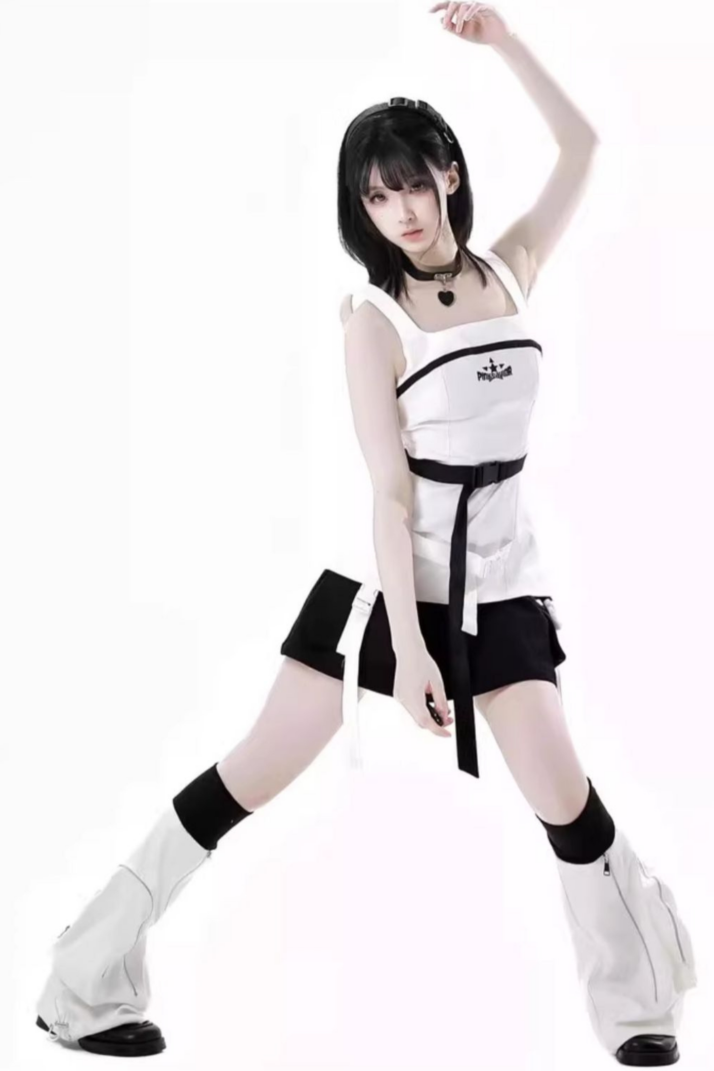 + camisole leg skirt Mode warmers cyber top