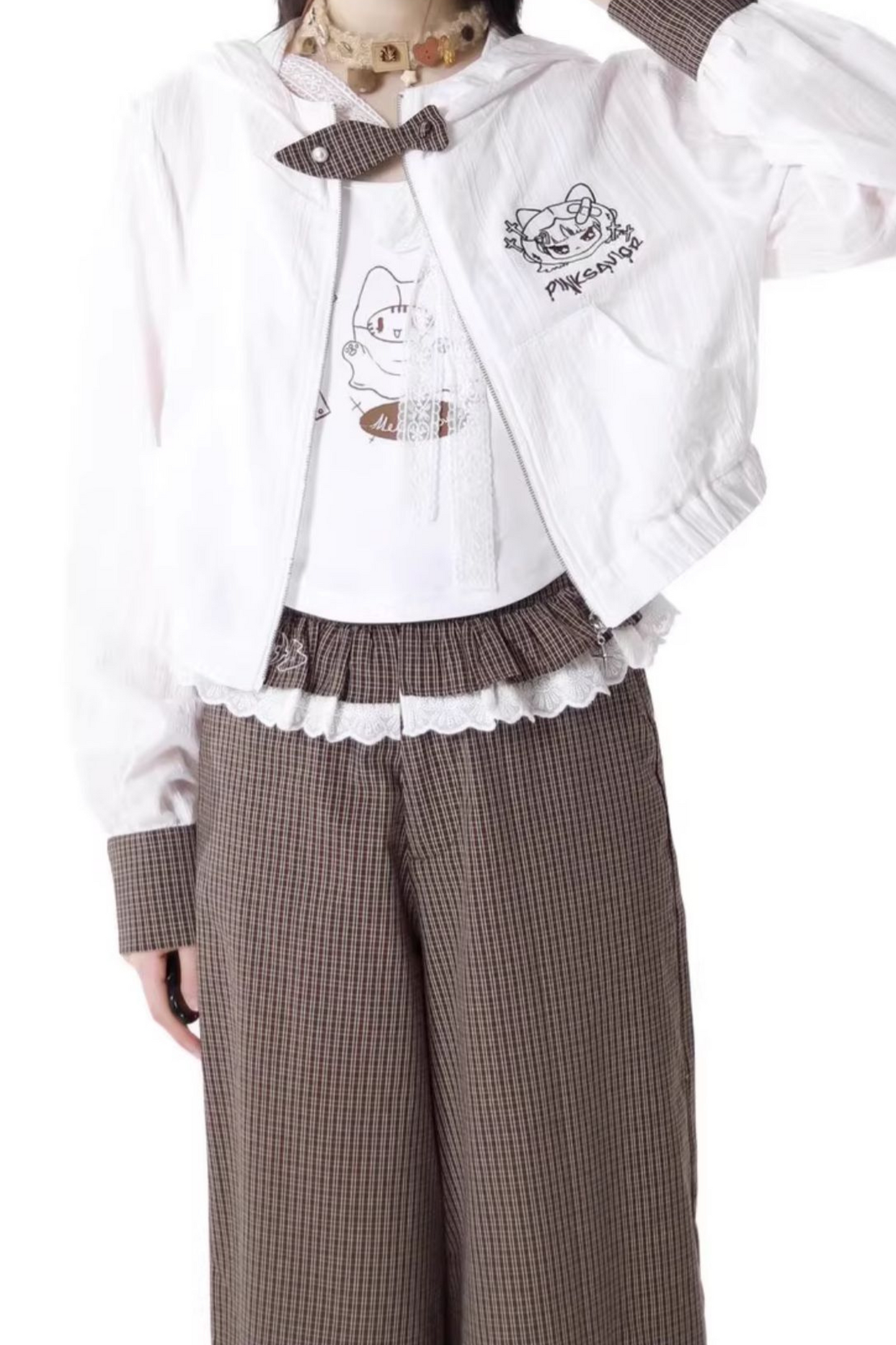 Hoodie Pants Wide Sleeveless Top +