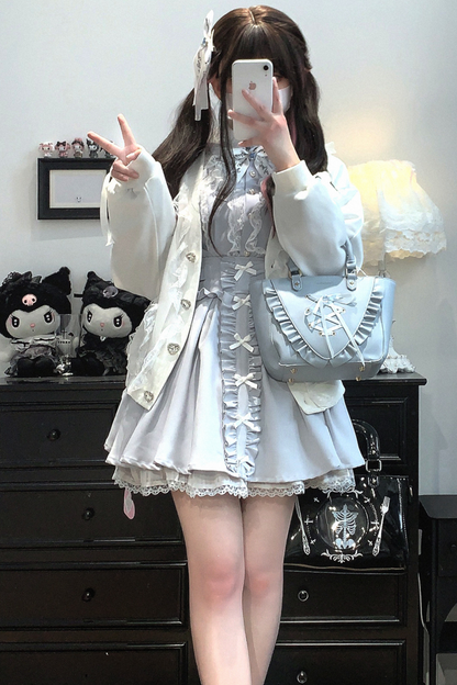 Lace Bow Cardigan Loose Ribbon