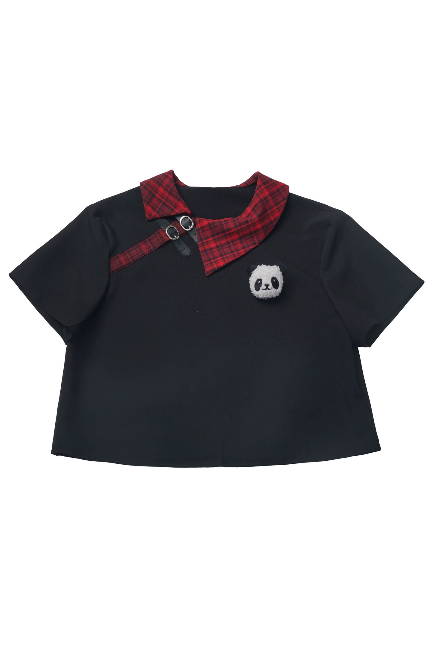 Crop Love Pleated + Skirt Check Panda Dress Comic Top