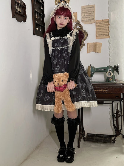 Neckline Elegant Bear Square Wendy Jumper Print Skirt