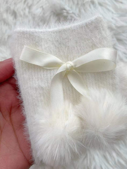 Kawaii Bow Pompons Lolita Calf/Ankle Socks