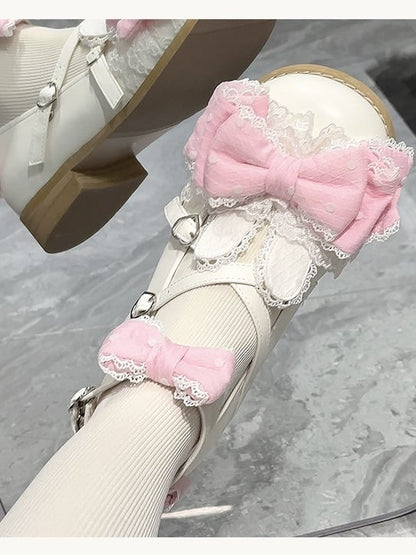 Bows Bunny Low-heel/Mid-heel - Schuhe Dreamy Polka Dot Weiß