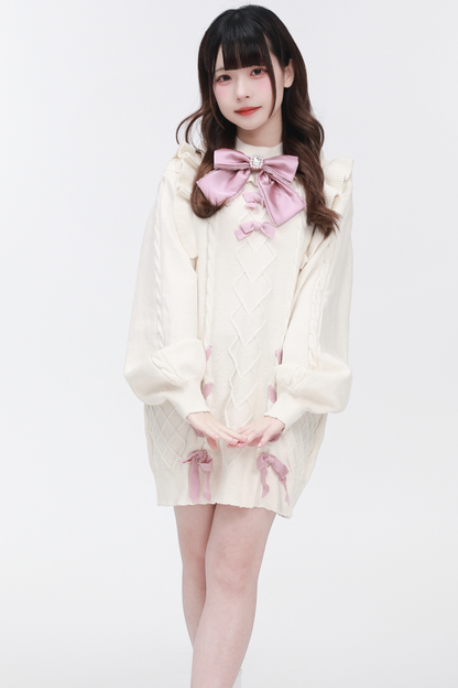 Sweater Dress Sleeve Flying Neck High
