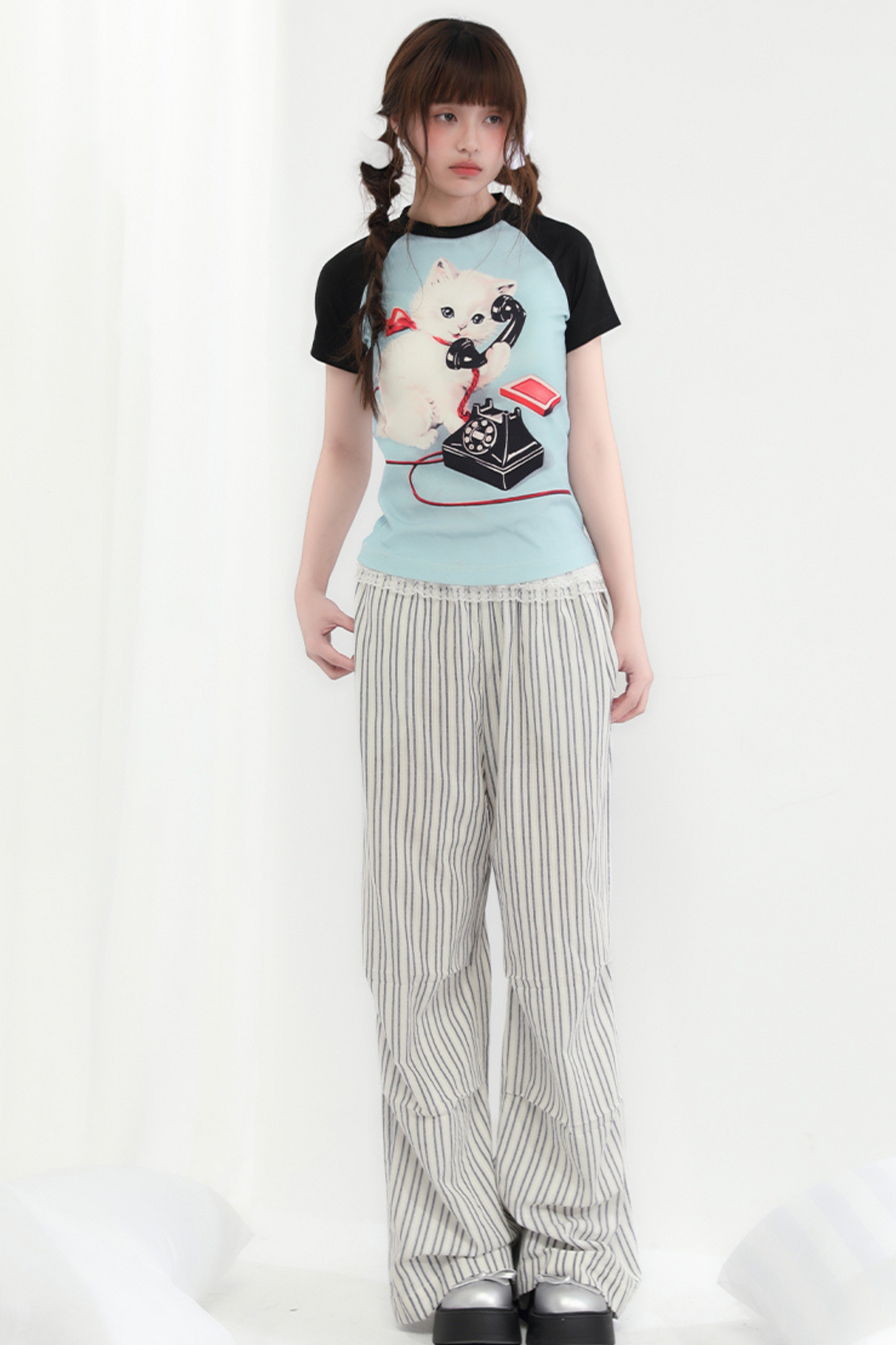 Pants Loose Wide Trend Striped