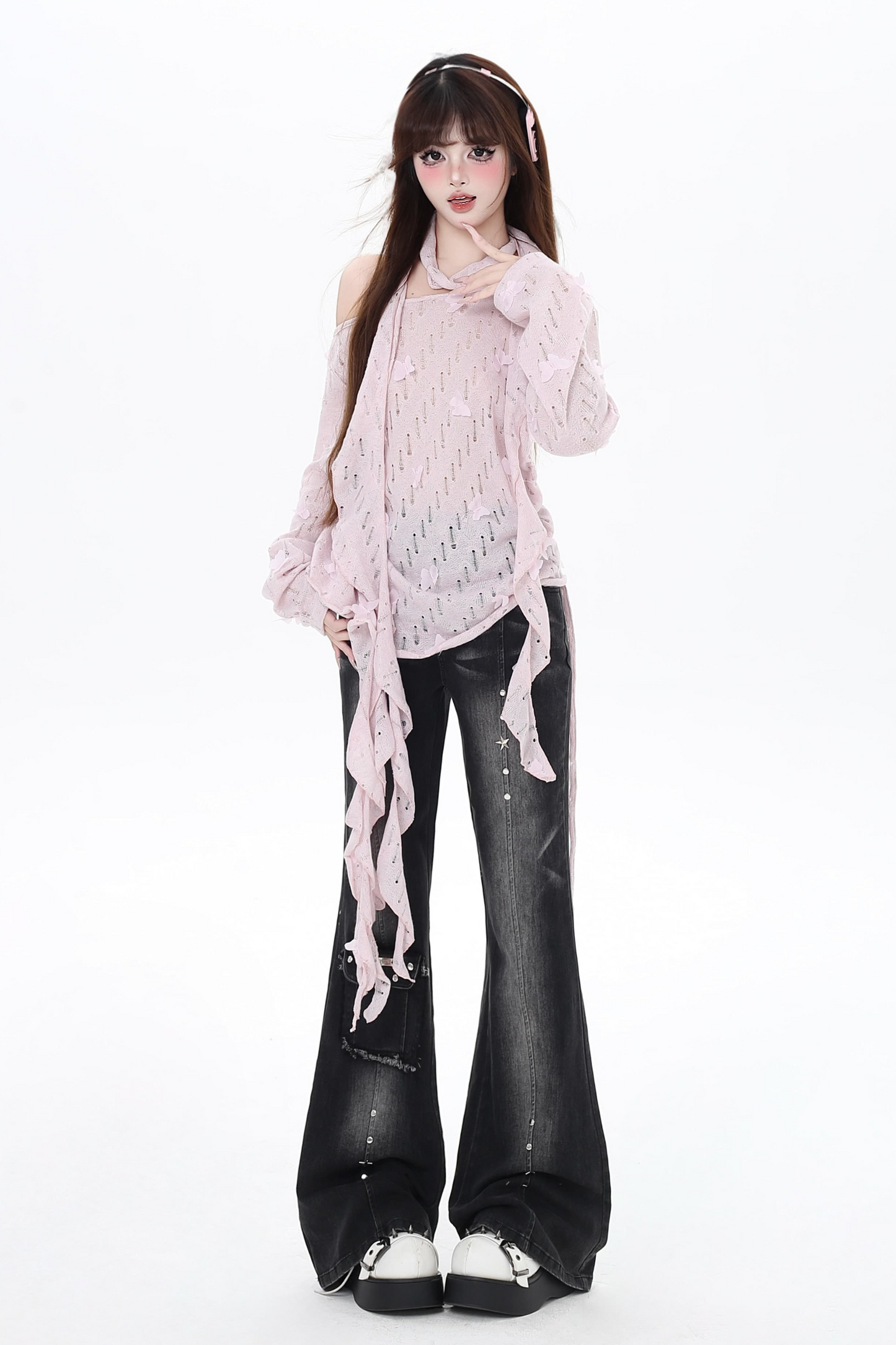 Romantic mesh girly top