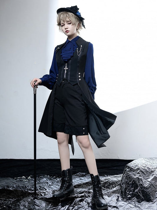 Lolita Waistcoat Tail Fashion Ouji Black