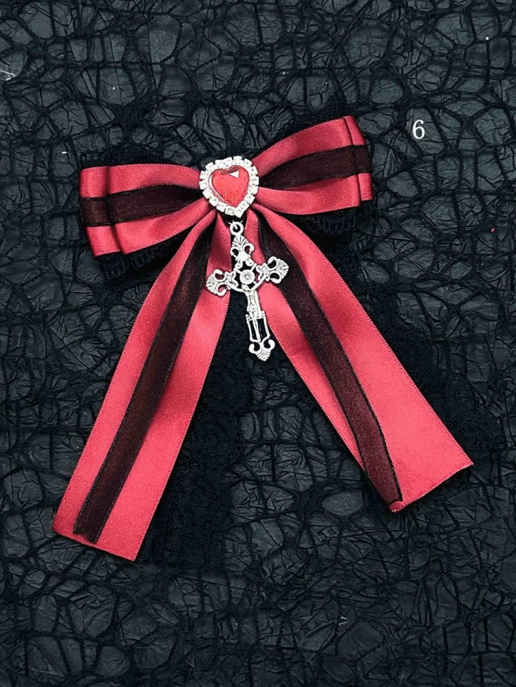 Black Red Halloween Jirai Kei Bowknot Hairclips