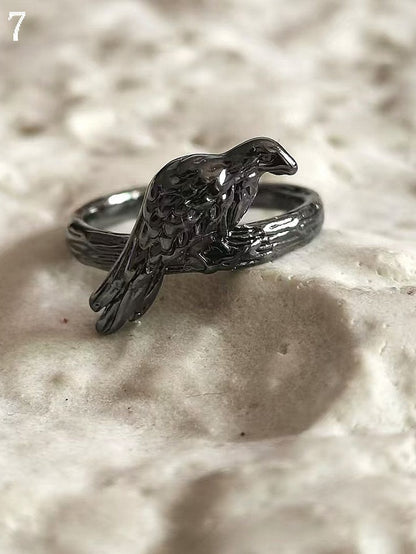 7 Raven Options Ring Gothic Design