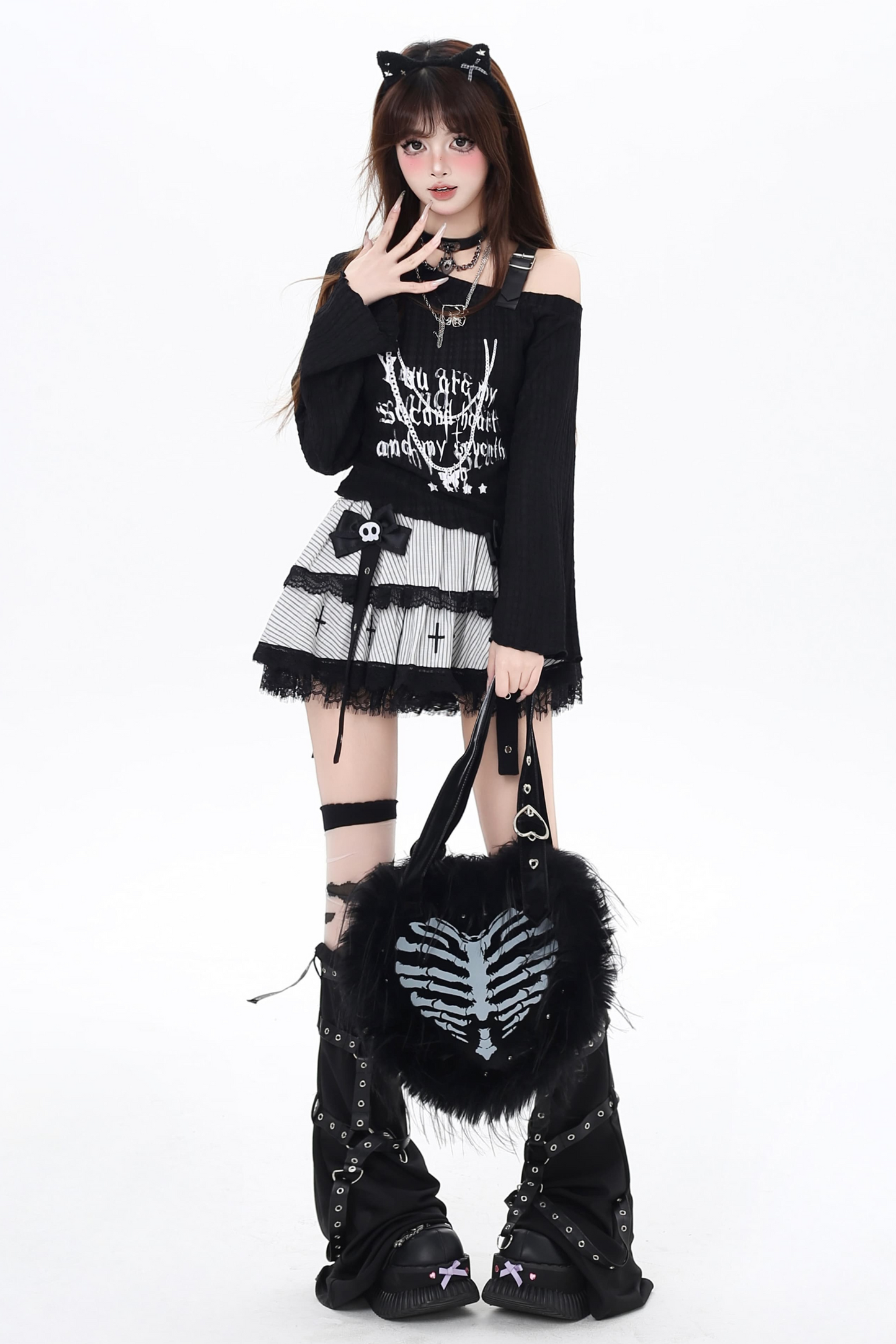 One Top Leather Subculture Sheer Shoulder