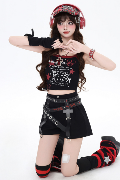 Camisole American Letter Tight Graffiti