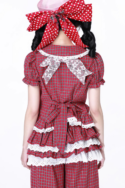 Retro Top Sleeve Check Puff