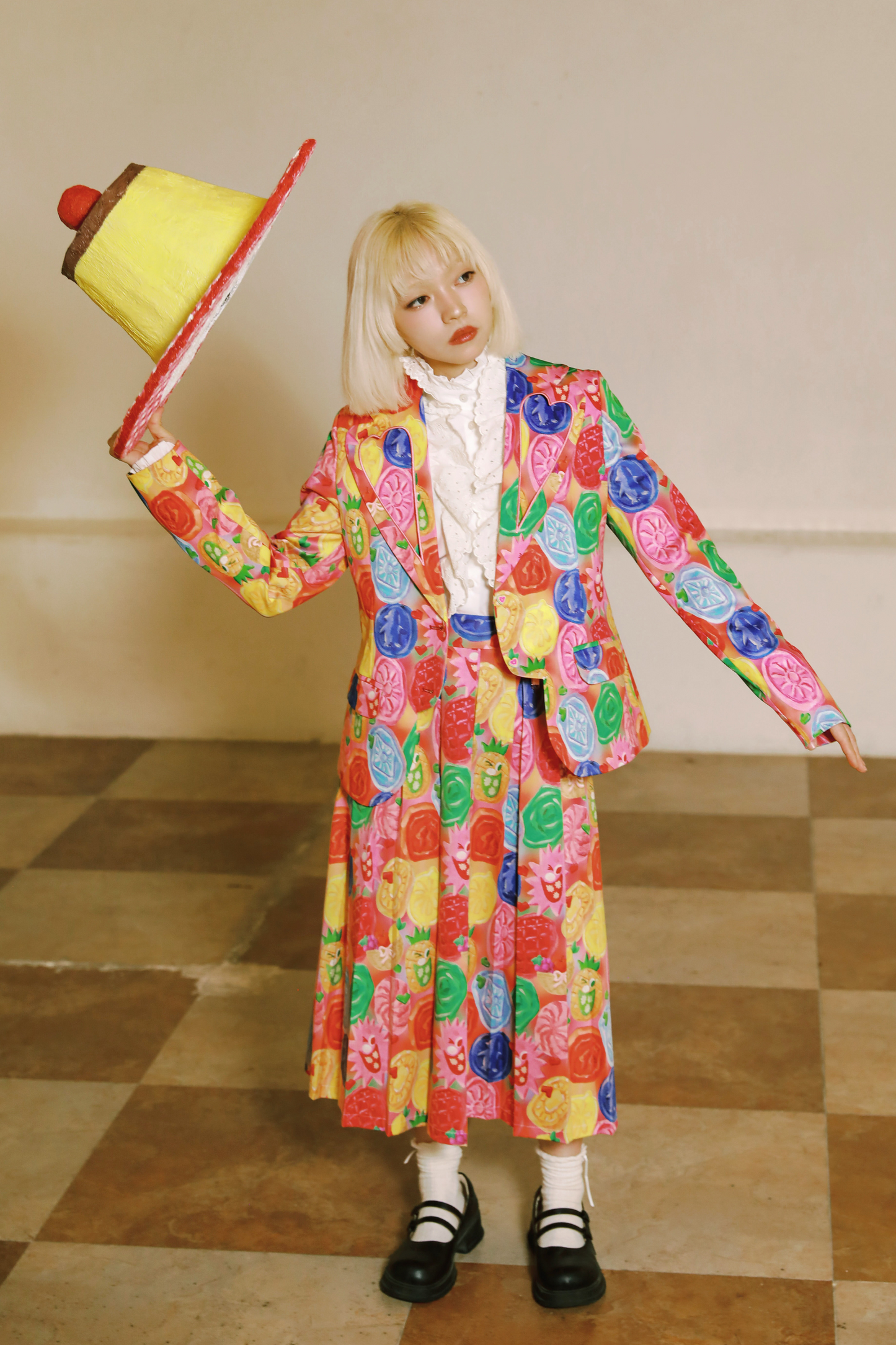 jacket y2k + collar skirt fantasy