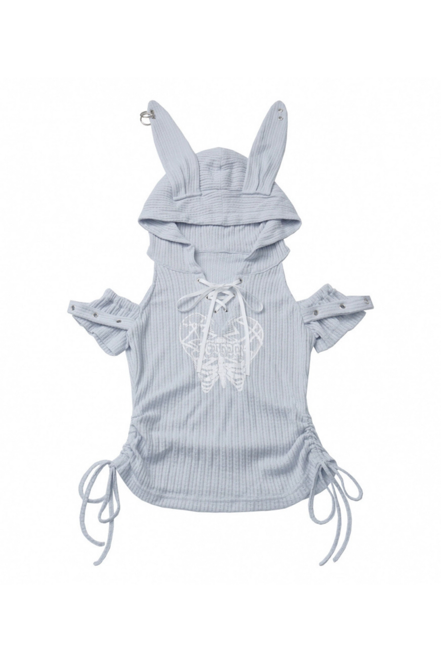 top skirt + off-the-shoulder Rabbit hooded cake