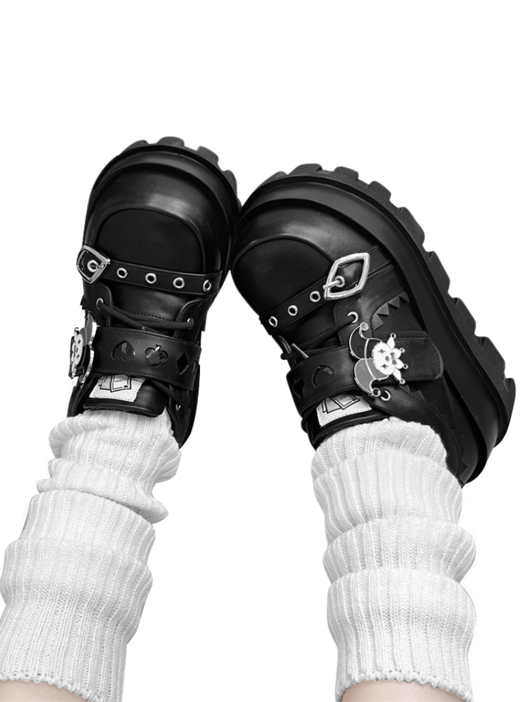 Poker Punk Platform Shoes Clown