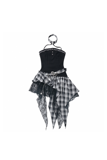 Chic Shoulder Rock Short One Dress + Shorts Top Check
