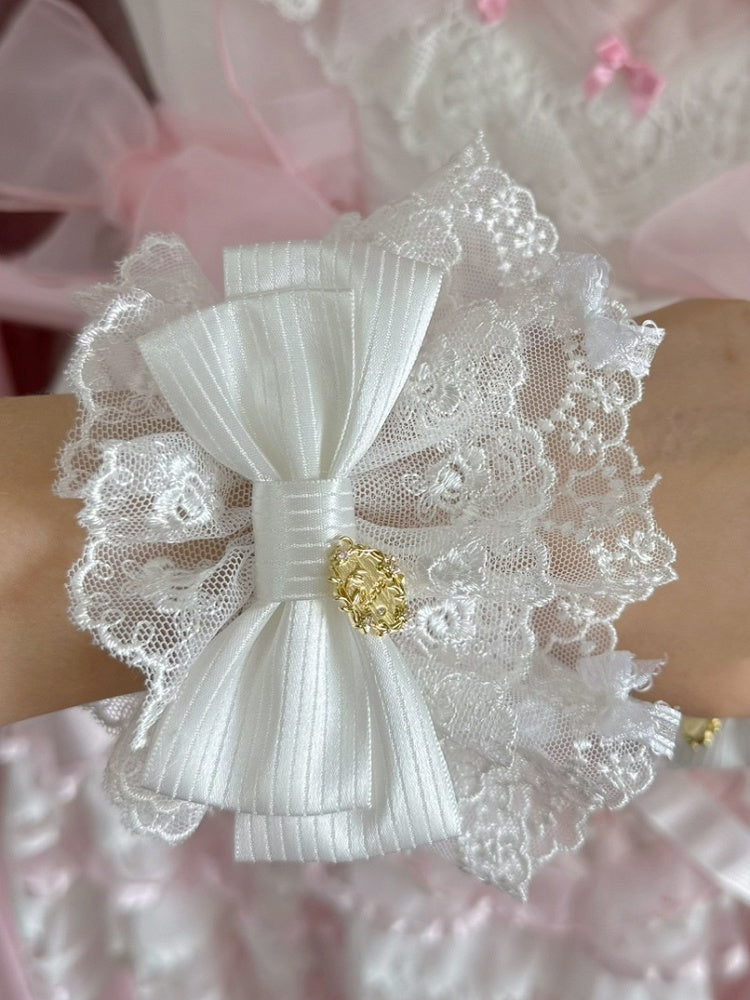 Pink/Purple/Blue/Red/White Bowknot Design Wrist Cuffs Floral