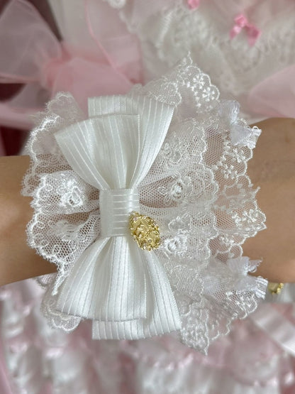 Pink/Purple/Blue/Red/White Bowknot Design Wrist Cuffs Floral