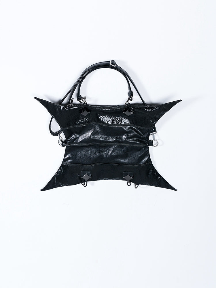 Gothic Punk Black Foldable Four-pointed Star Bag