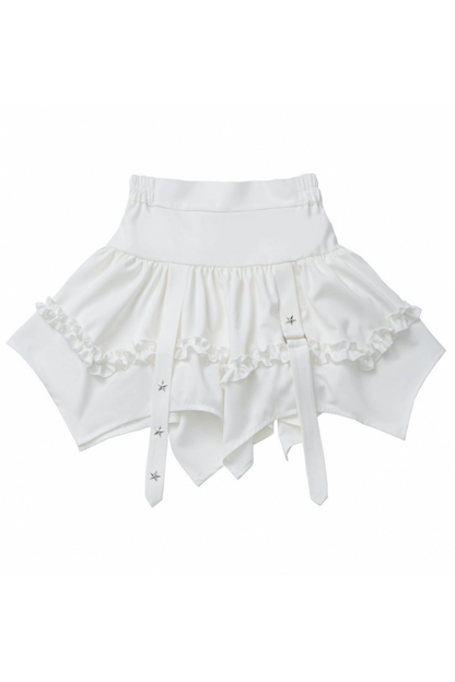 top skirt + off-the-shoulder Rabbit hooded cake