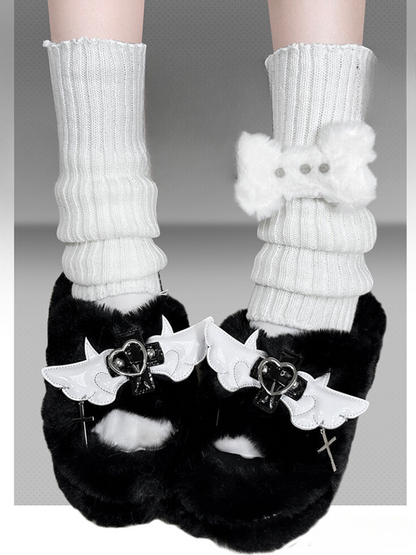 Chaussons à plateforme en fourrure DeVille Shoes Angel