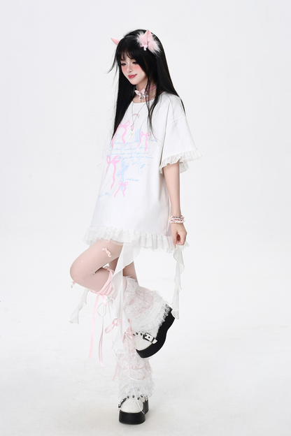 belt ribbon Loose with T-shirt